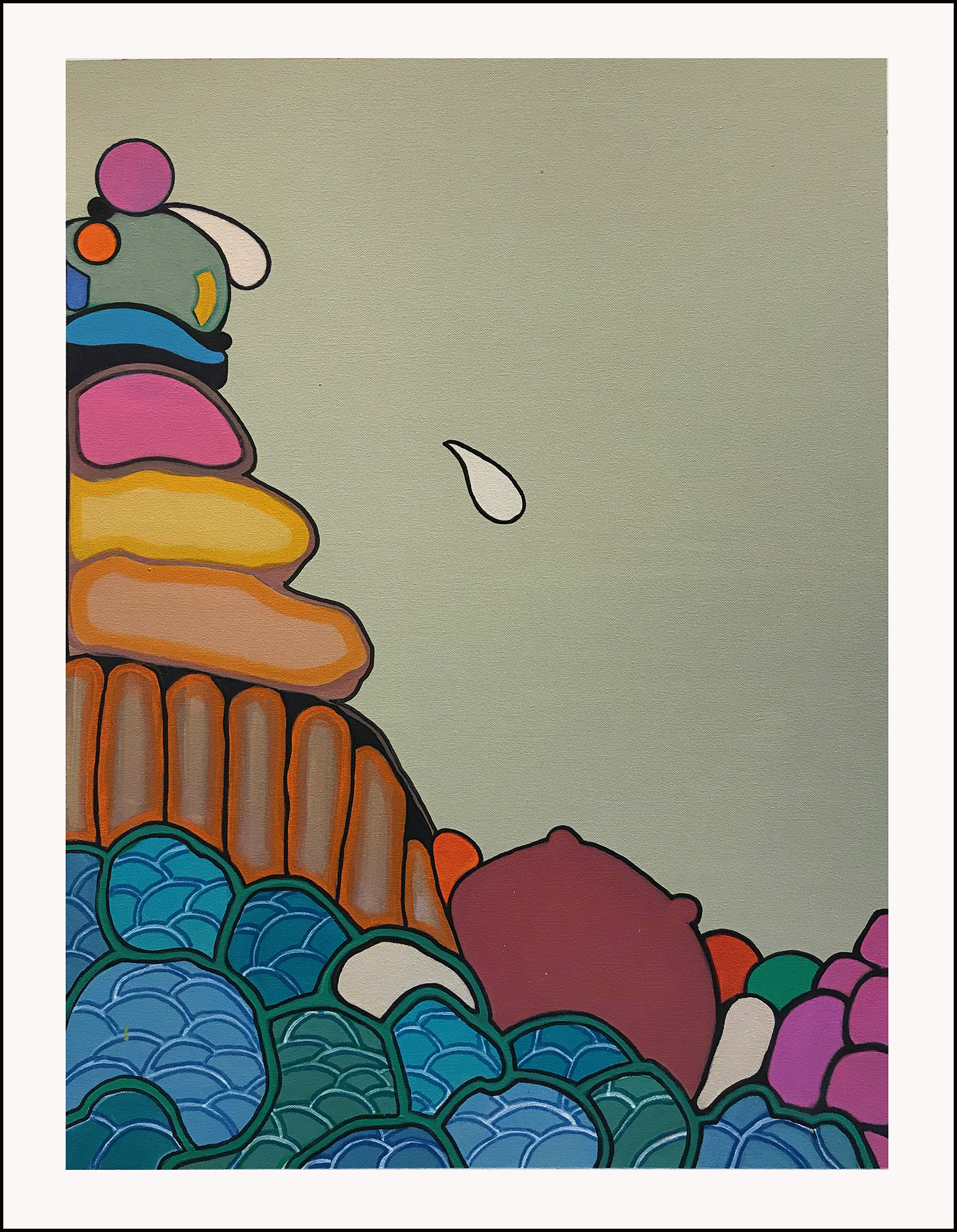 SEASCAPE (CROSS SECTION), acrylic on canvas, 40"x 30”, 2018