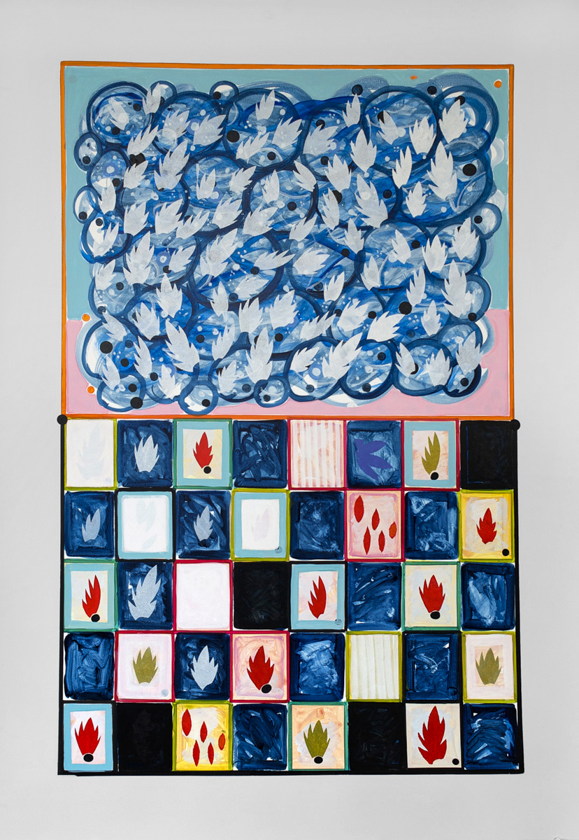 BLIND DATE acrylic on 300 lb. Lanaquarelle 41” x 60” 2013