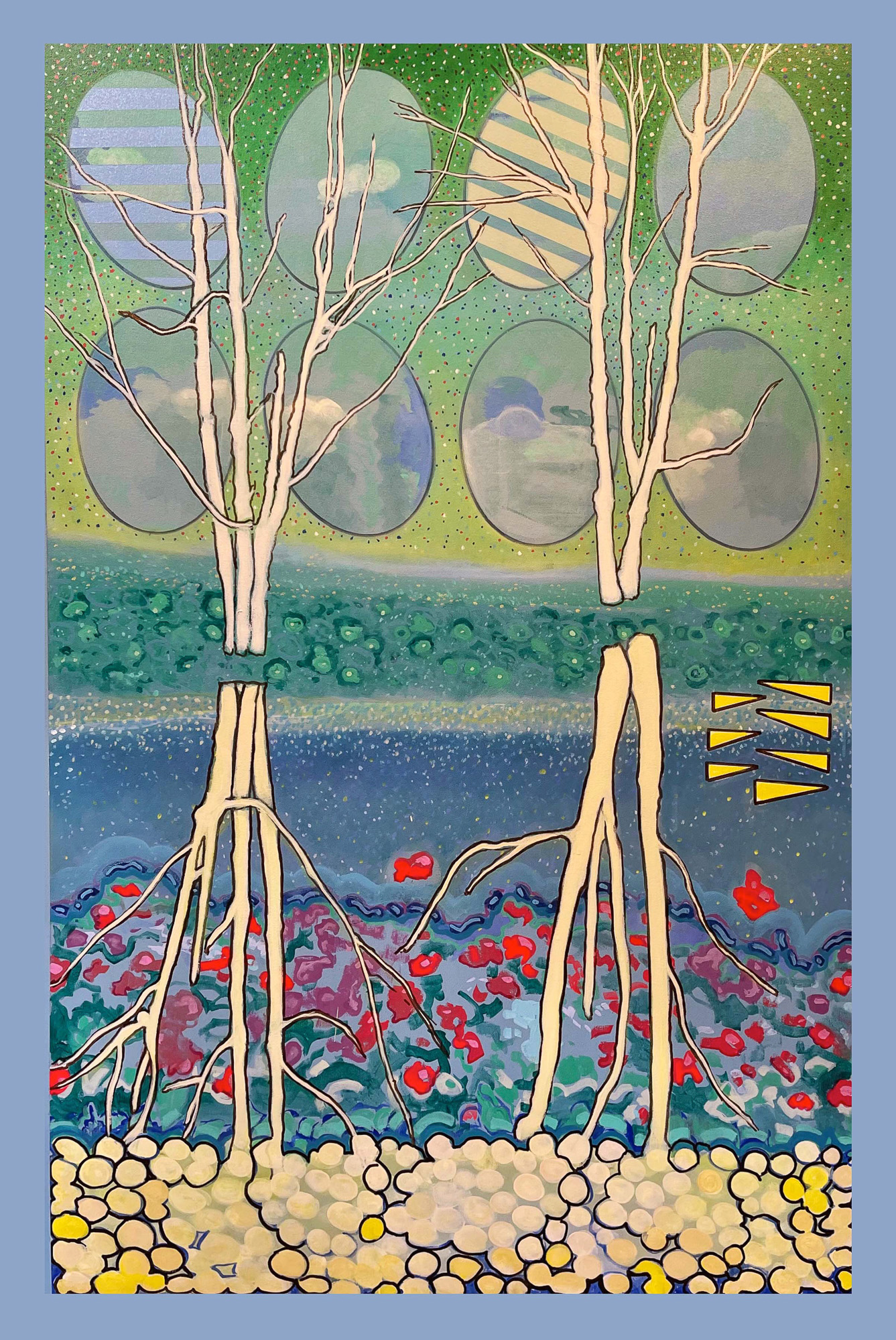 WIINTER TREES, acrylic on canvas, 60"x40", 2021